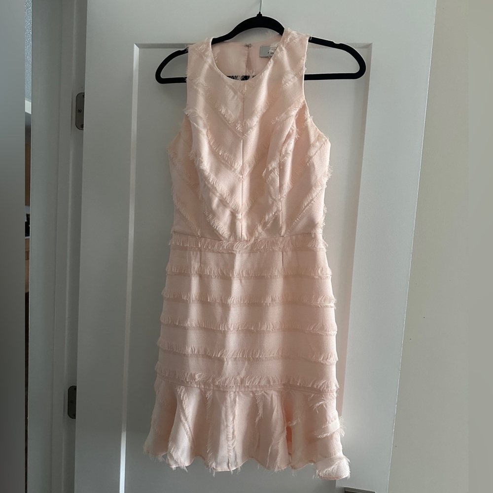 Adelyn Rae Pink Halter Tiered Midi Dress